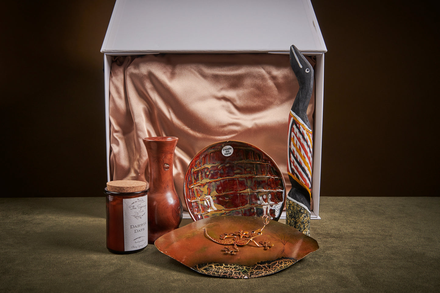 Wood and metal and pottery